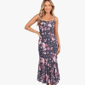 Petal & Pup Pink Floral Midi Dress